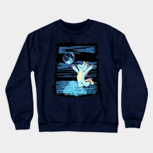 Unicorn Worships The Moon | Tee For Astronomy Lovers Crewneck Sweatshirt